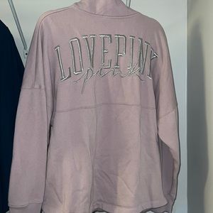 PINK varsity quarter zip
